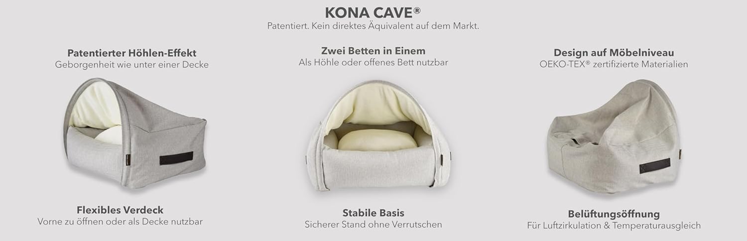 Kona Cave® - Cama Cueva Patentada para Perros y Gatos