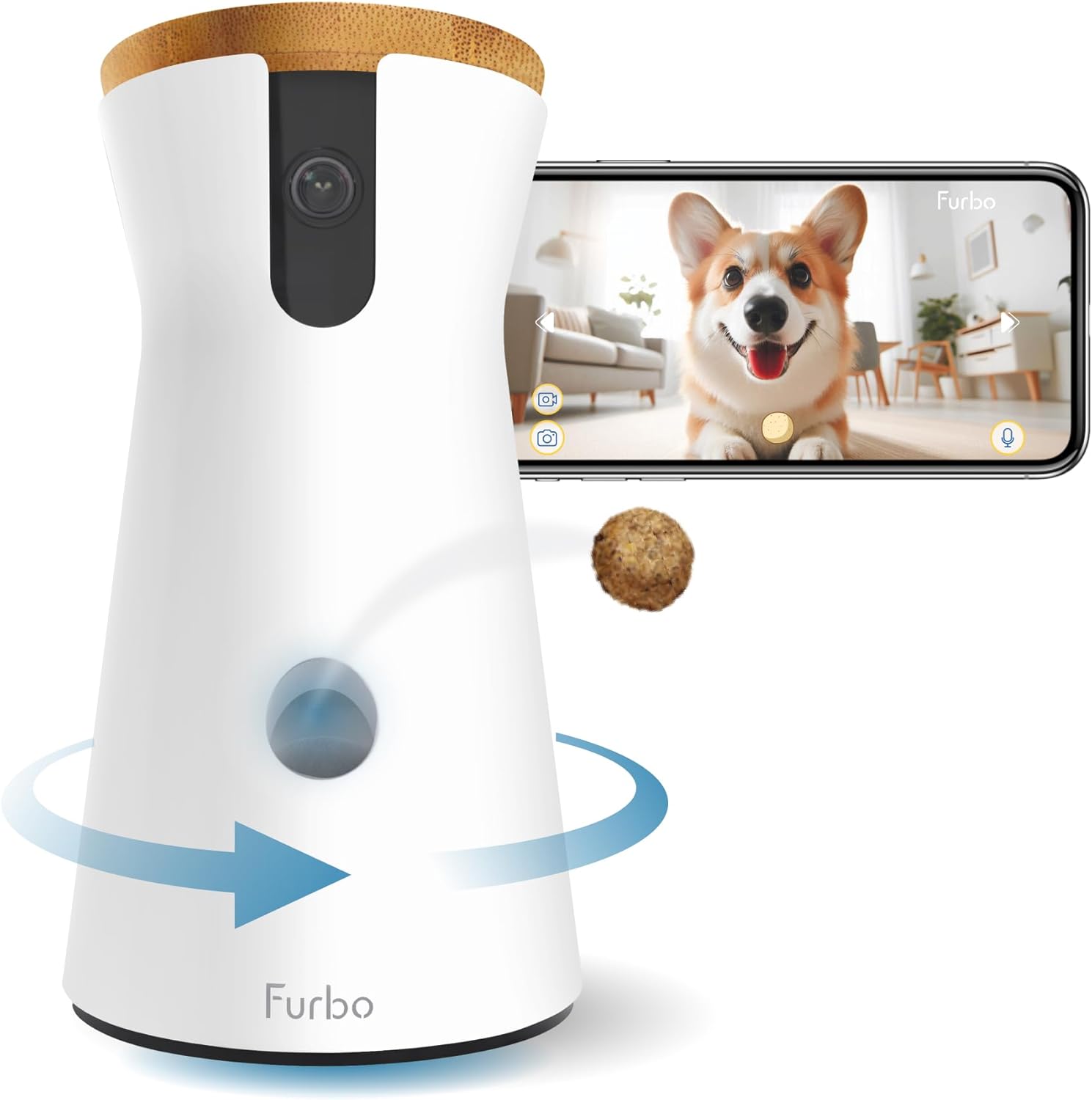 FARORO Cámara para Mascotas con Dispensador de Golosinas
