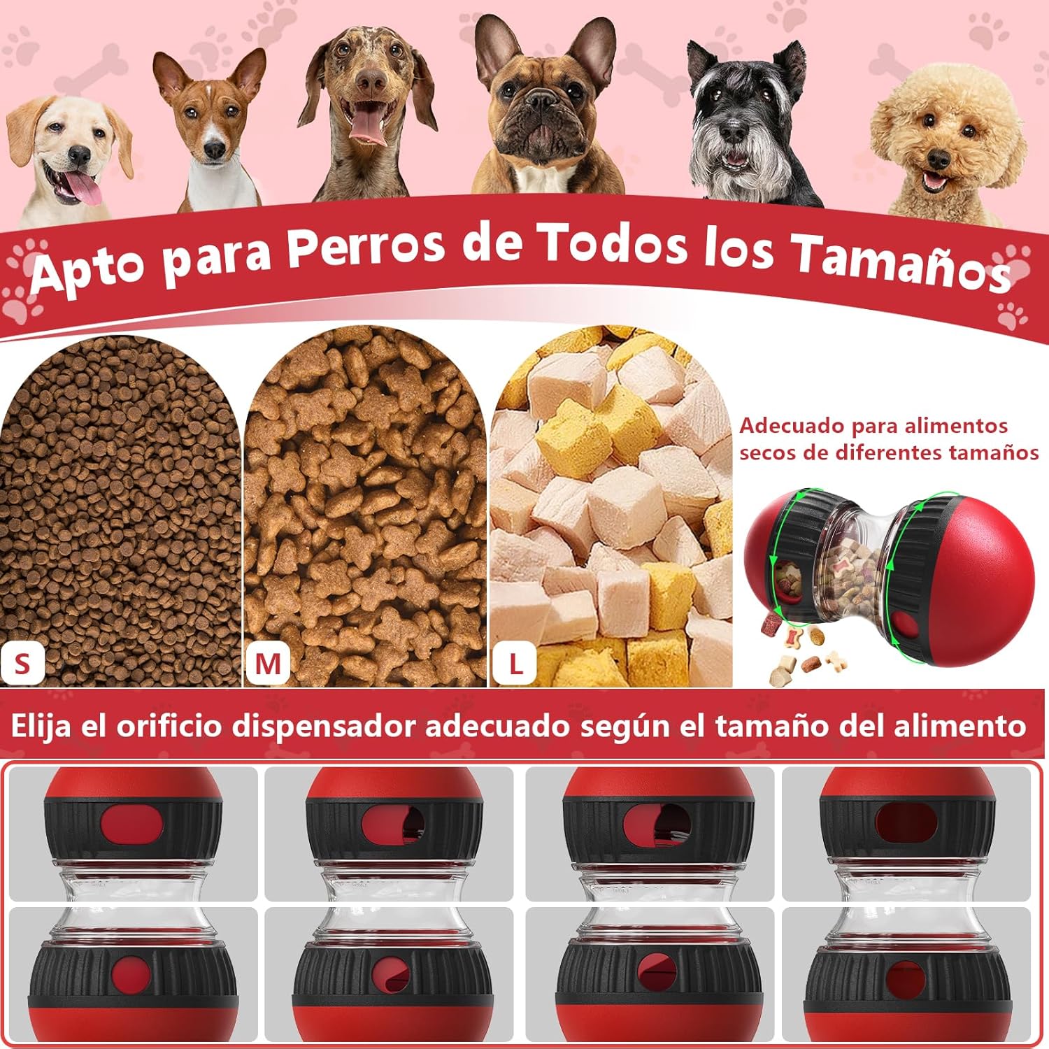Dufuso Juguete Interactivo para Perros - Dispensador de Comida